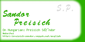 sandor preisich business card